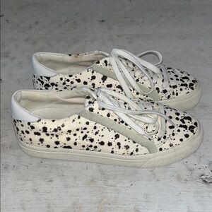Madewell Sidewalk Low-Top Sneakers black-and-white "spatter-painted" | size 7.5